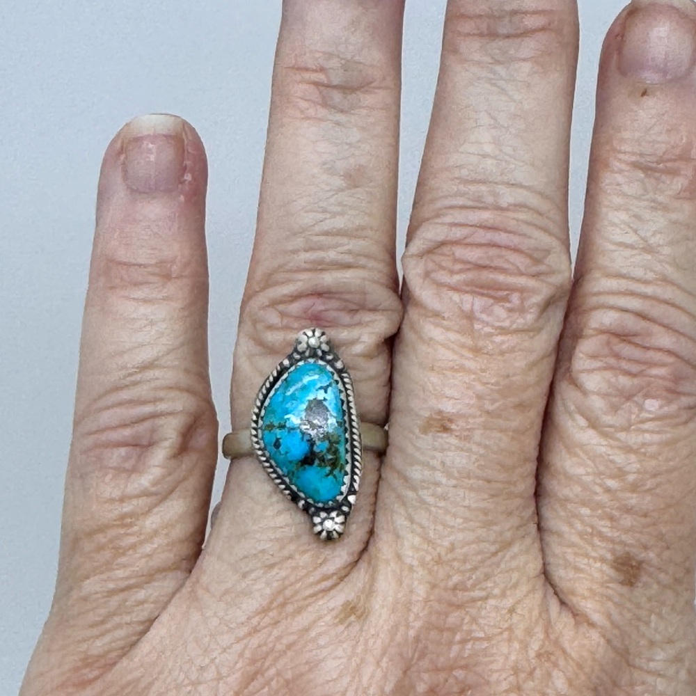 Turquoise Silver Ring - image 3